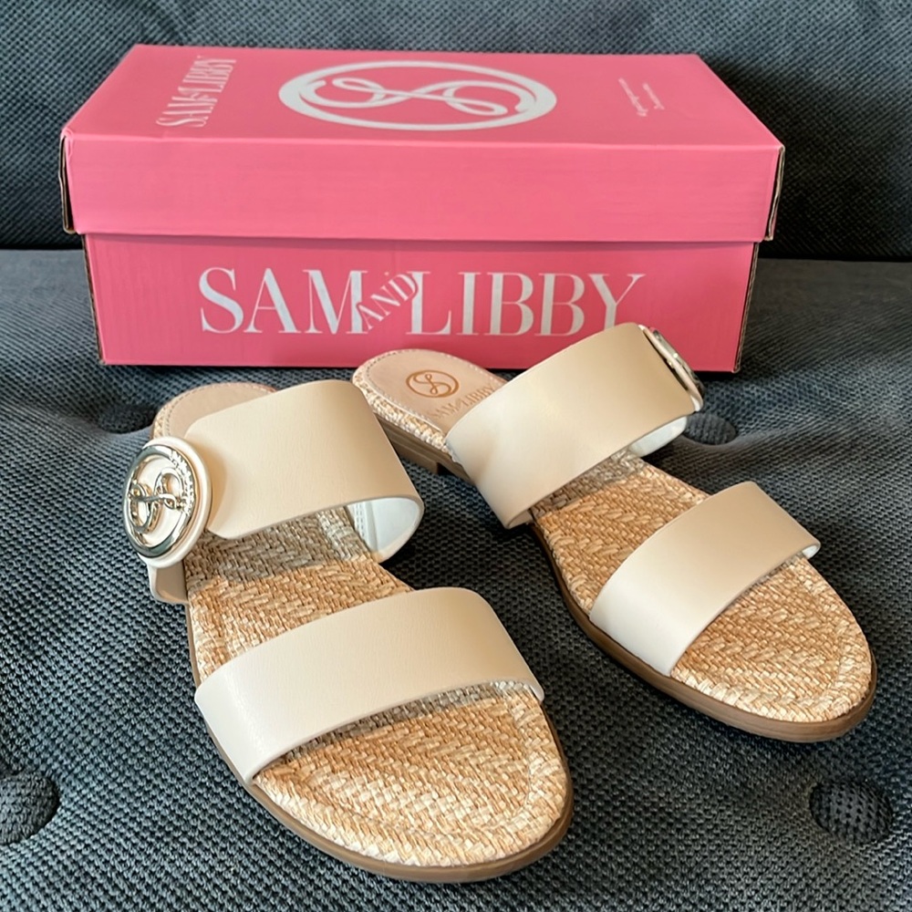 Sam & Libby Ivory Sandals Women’s Size 6.5